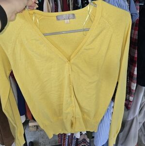 Yellow Button-Up Cardigan